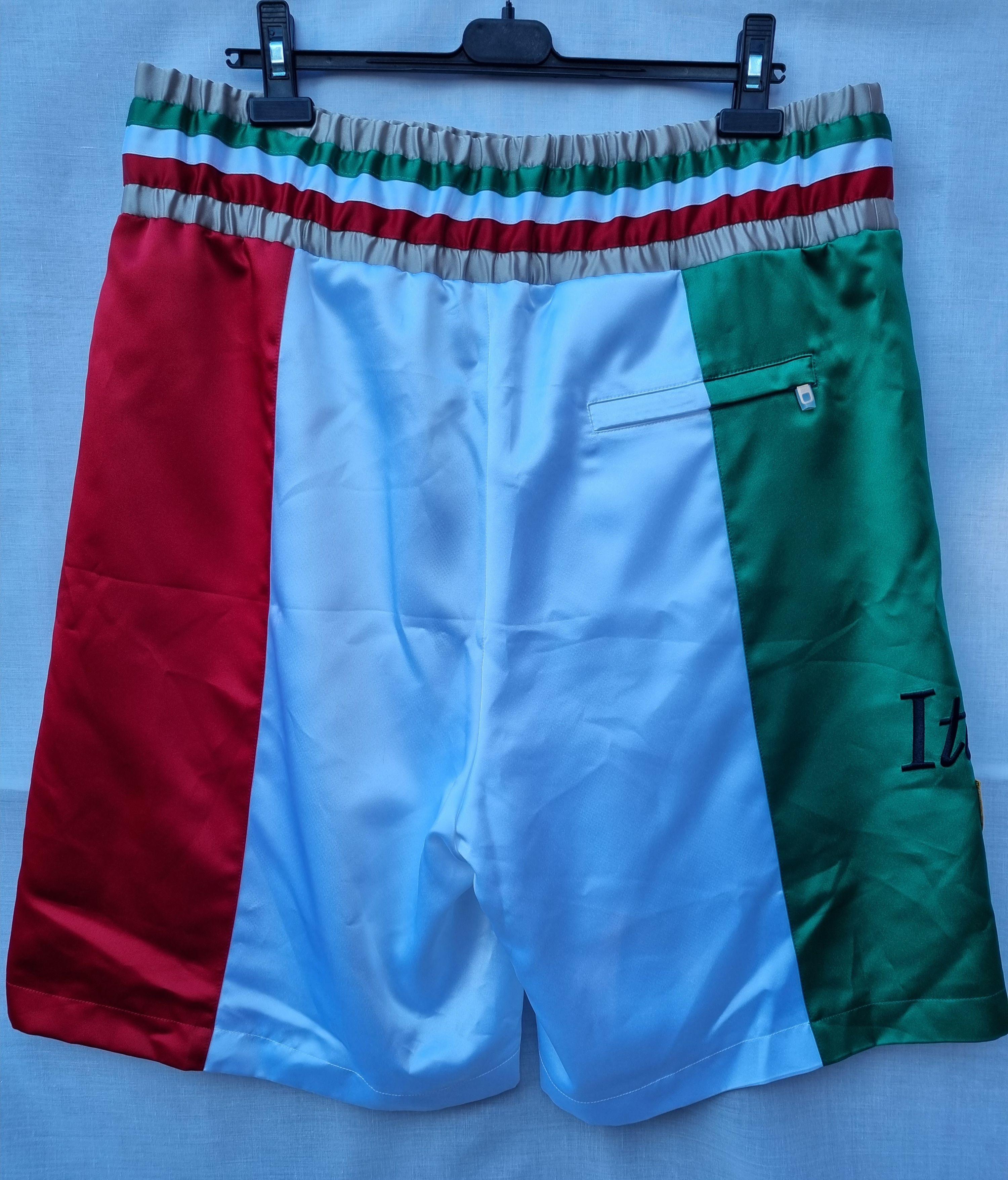 Tricolour satin shorts
