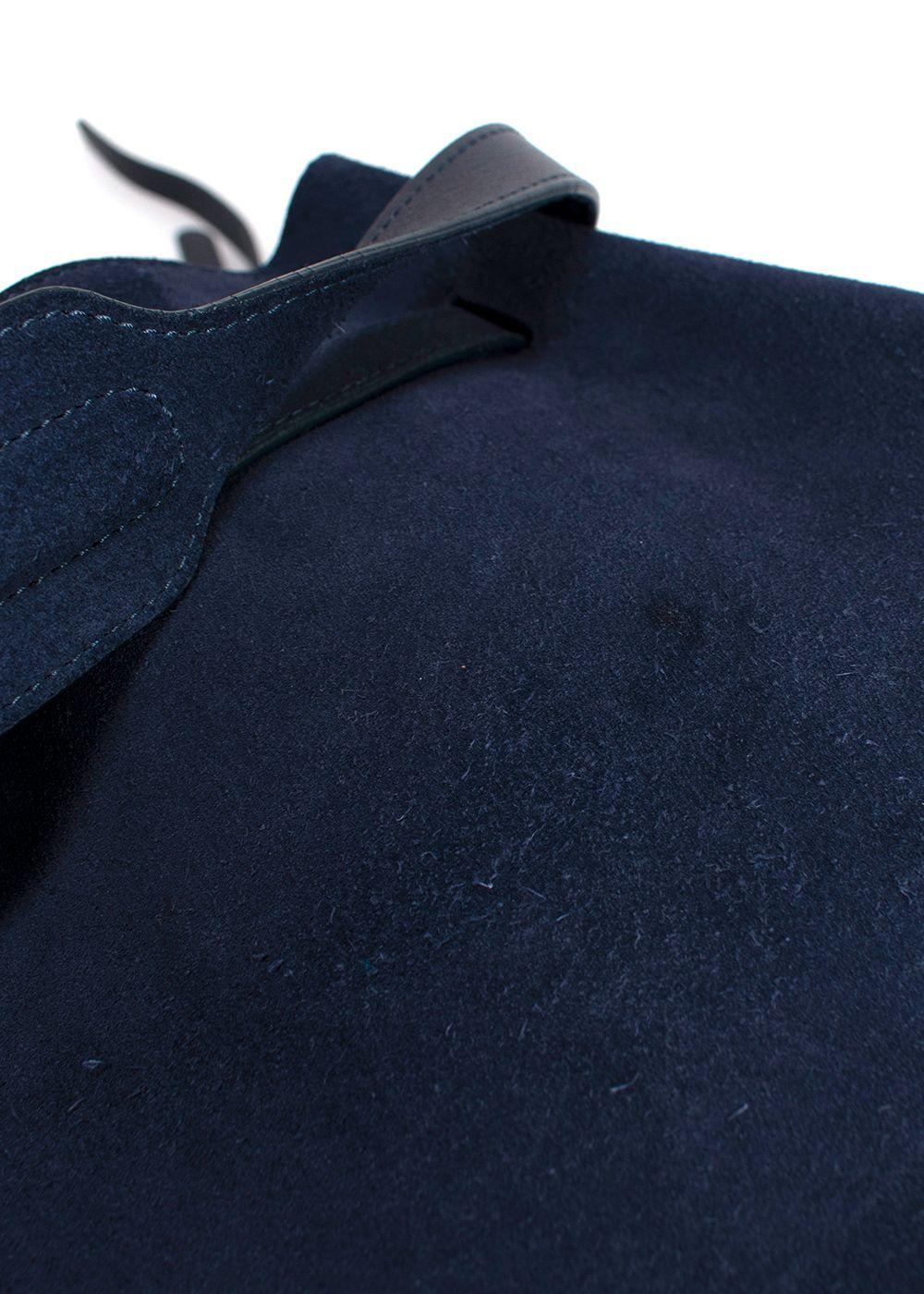 Mansur Gavriel Navy Suede Bucket Bag