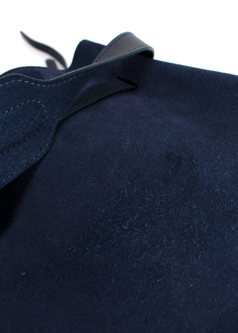 Mansur Gavriel Navy Suede Bucket Bag