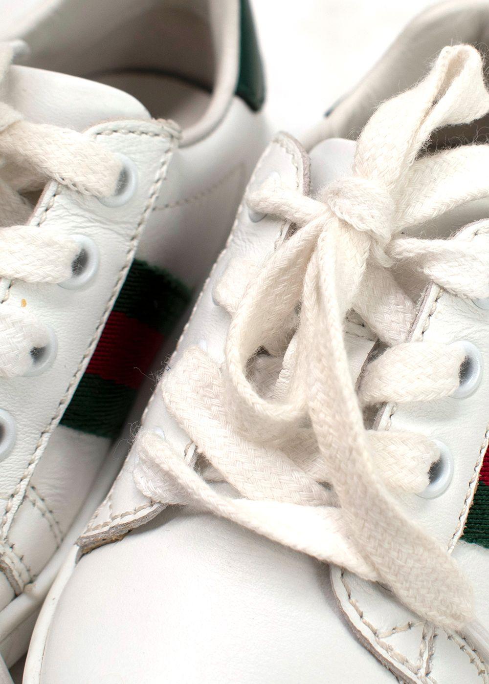 Gucci White Infants New Ace Lace Up Trainers