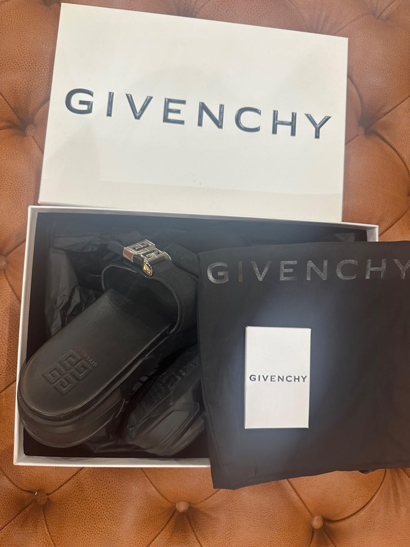 Givenchy Black Leather Marshmallow Sandals
