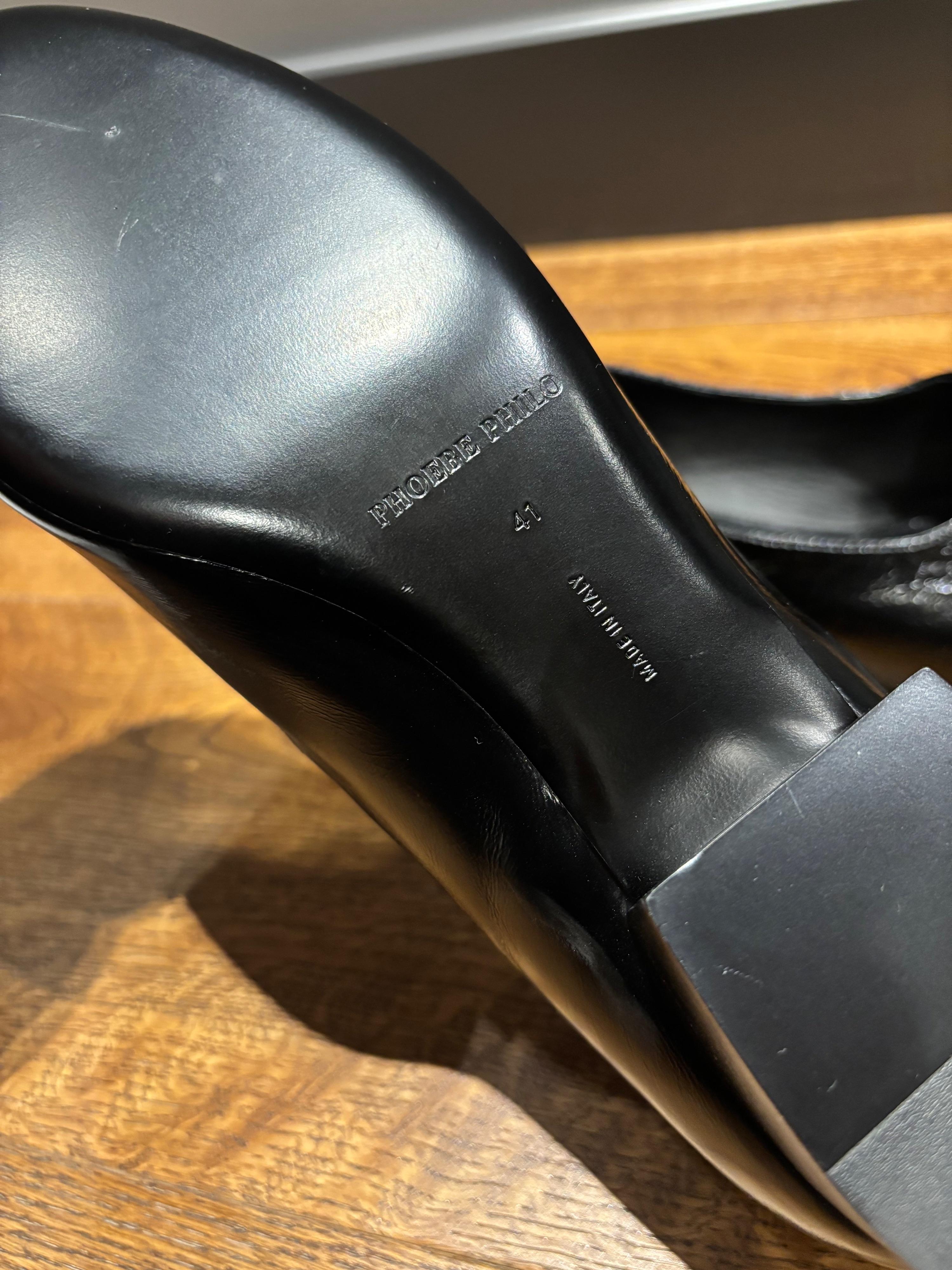 Phoebe Philo Black Leather Flats