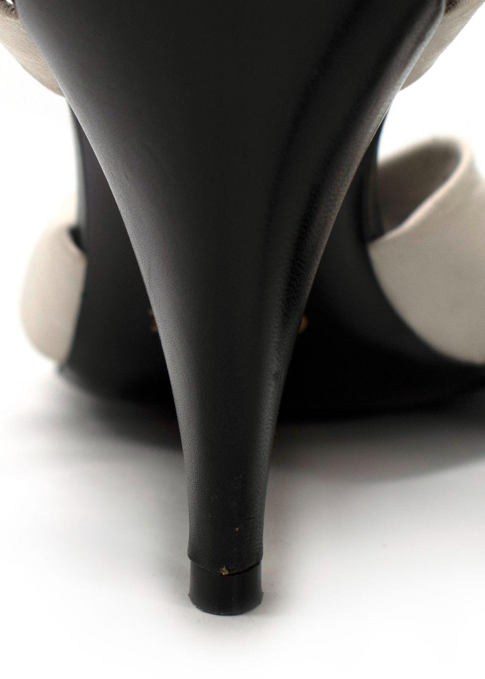 Celine Black and White Leather Twist Pumps