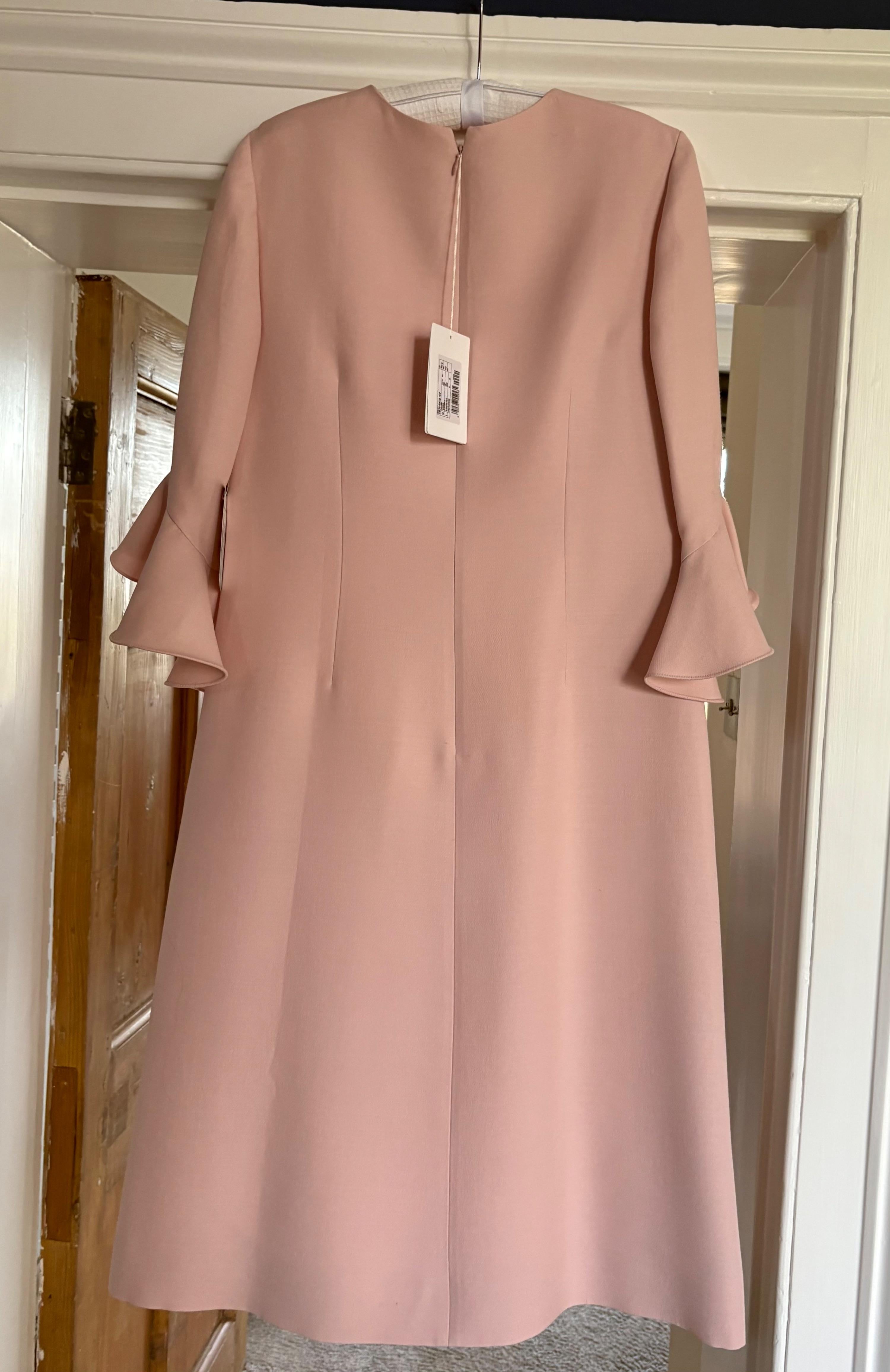 Valentino Pink Ruffle Sleeve Swing Dress