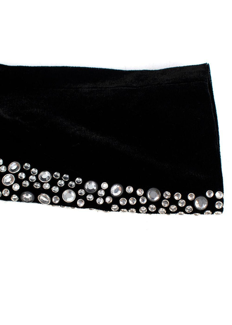 Balmain Black Velvet Embellished Dress