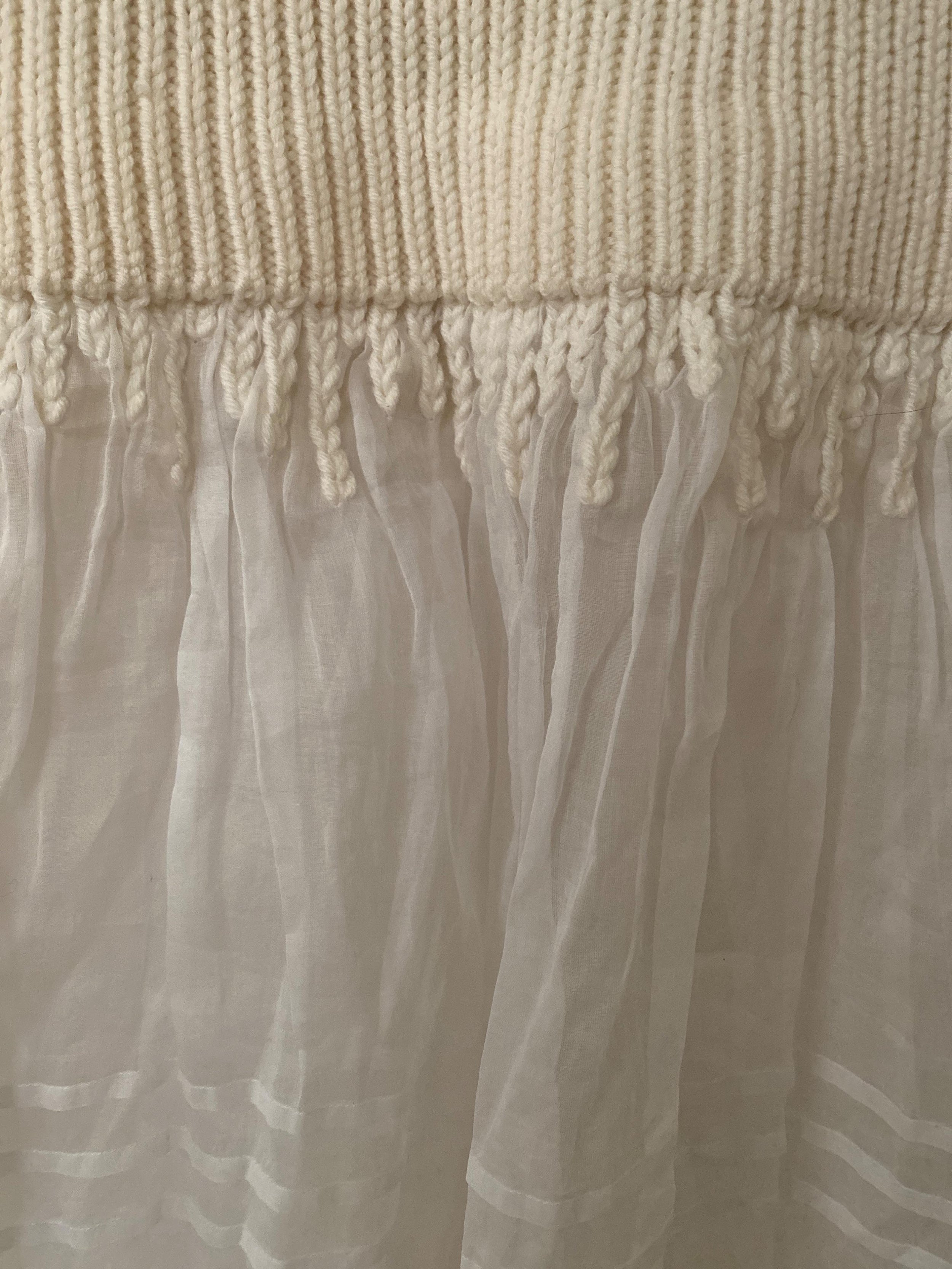 Loewe Cream Knit and Organza Midi Dress