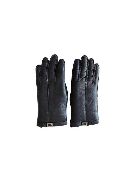 Black Shearling Lined Gloves