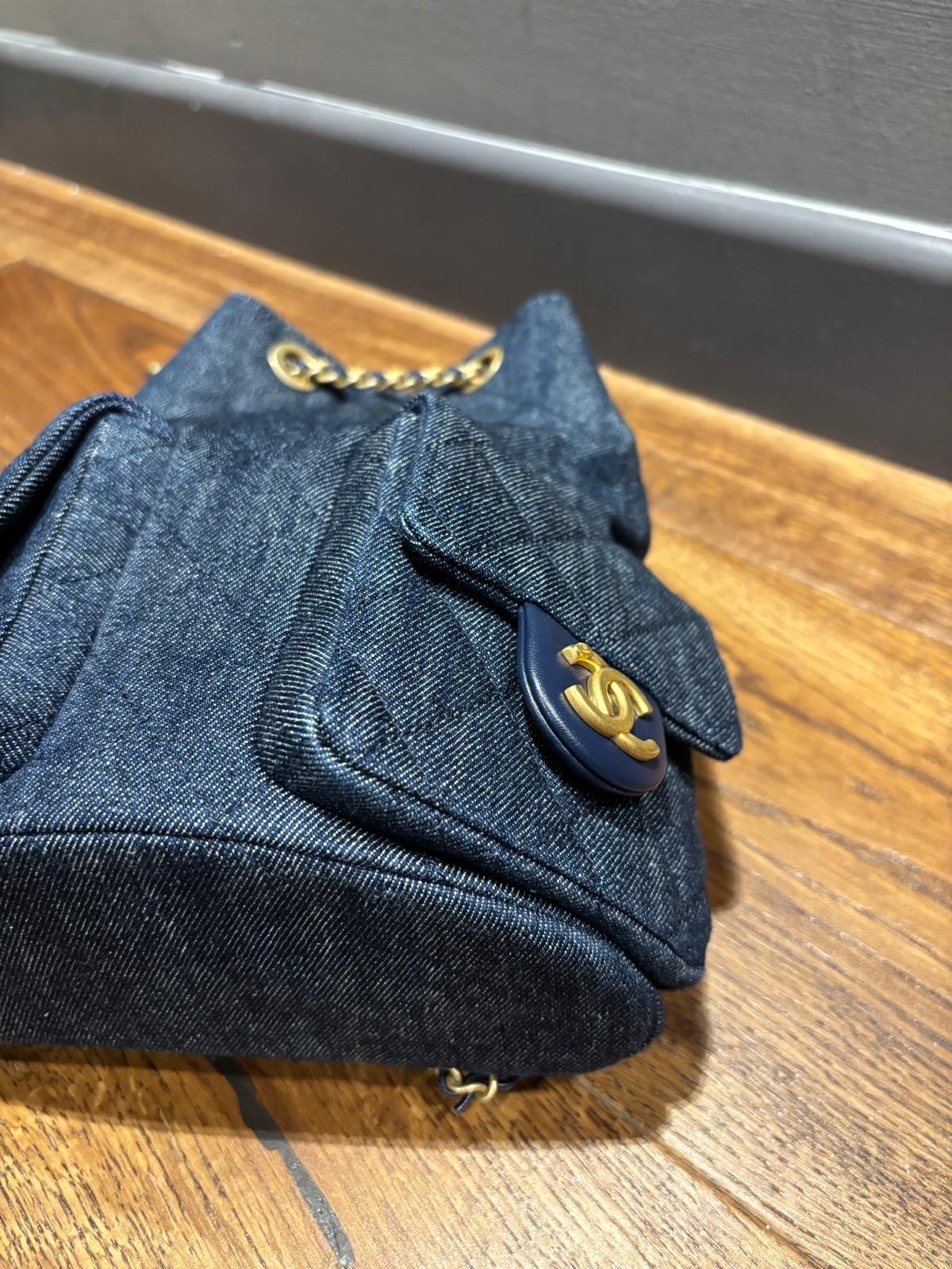 Chanel Blue Denim Backpack