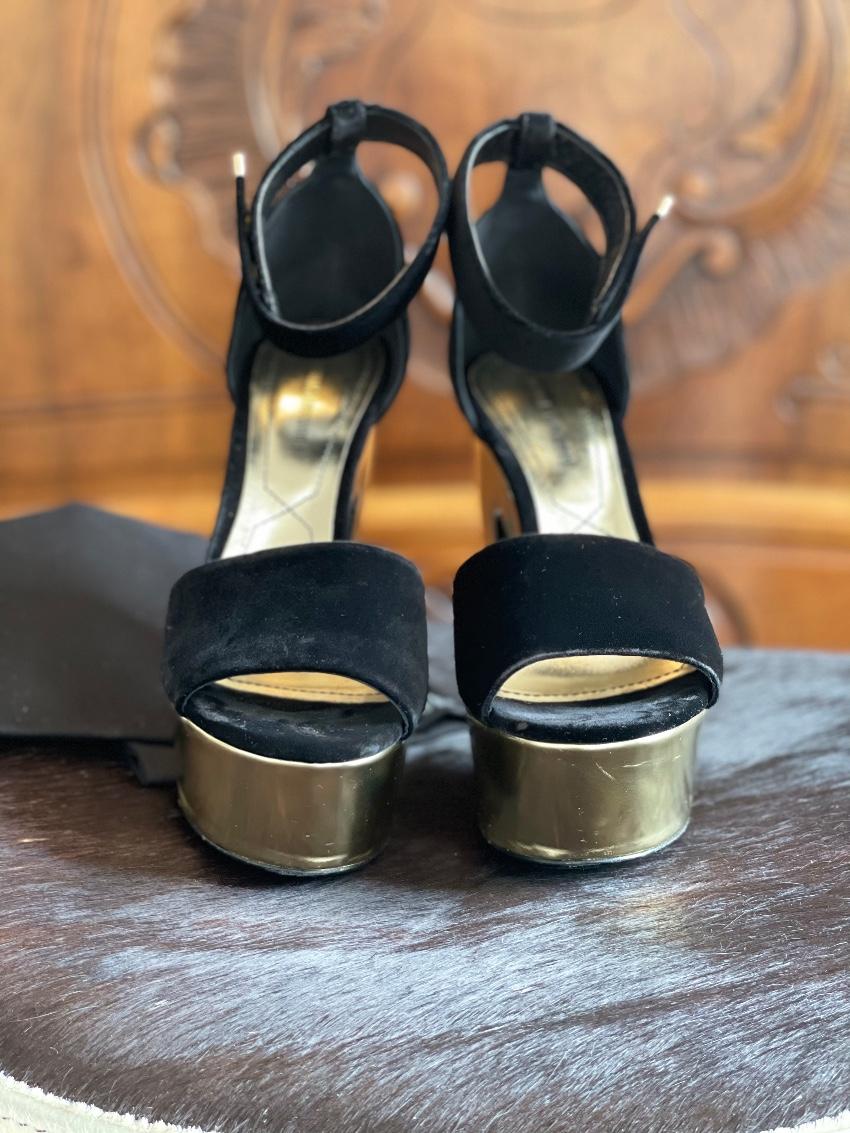 Nicholas Kirkwood Polly Petal velvet and leather platform sandals