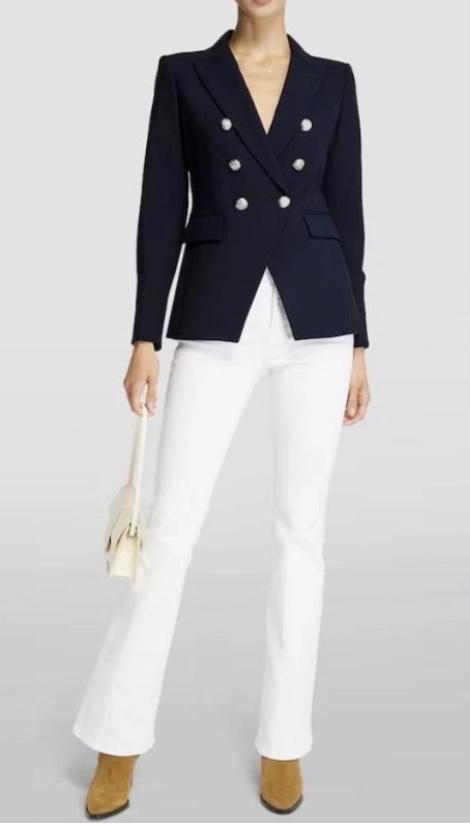 Balmain Navy Double Breasted Blazer