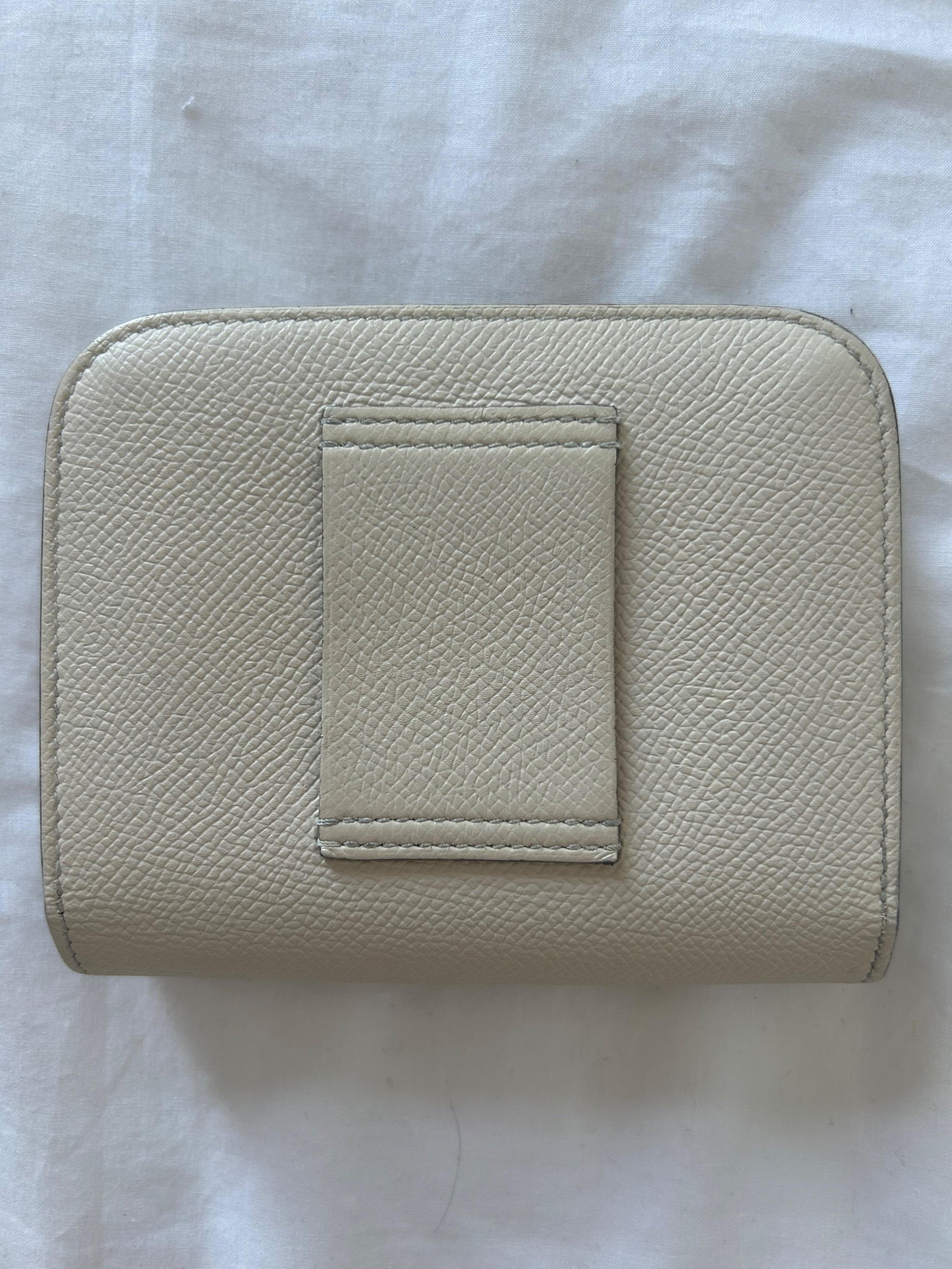 Hermes Constance Craie Slim wallet With Rose Gold Hardware