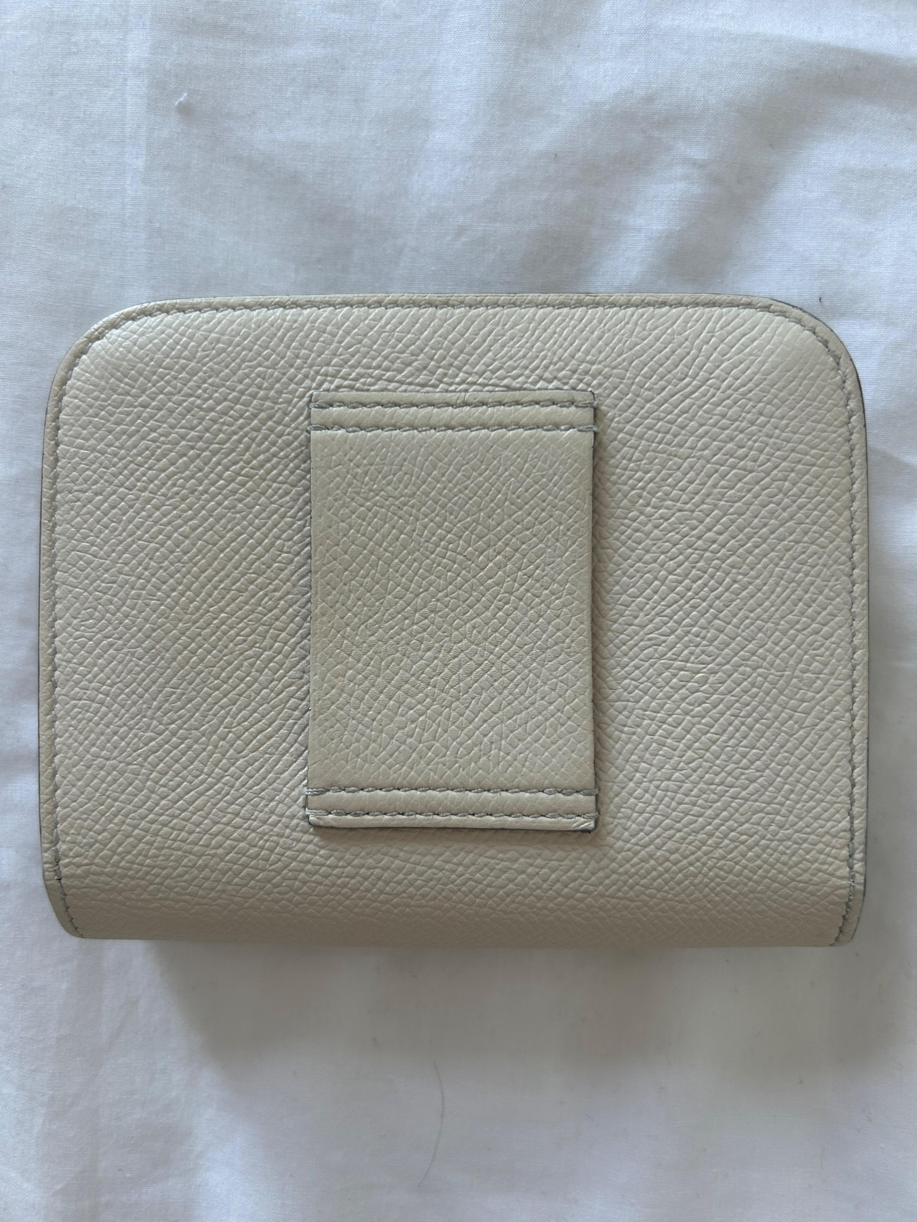 Hermes Constance Craie Slim wallet With Rose Gold Hardware