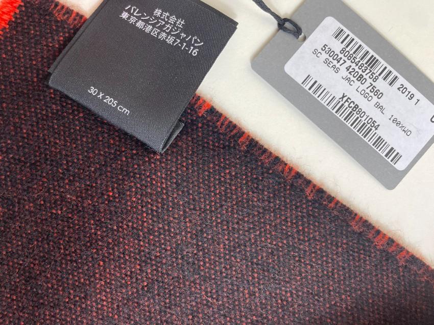 Balenciaga Orange Bi-Colour Logo Intarsia Scarf