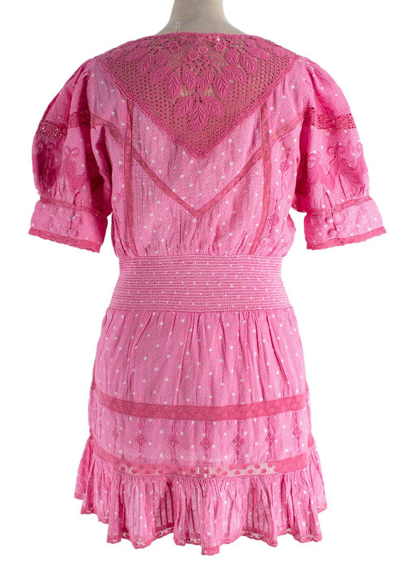 Love Shack Fancy Pink Jaislyn Mini Dress