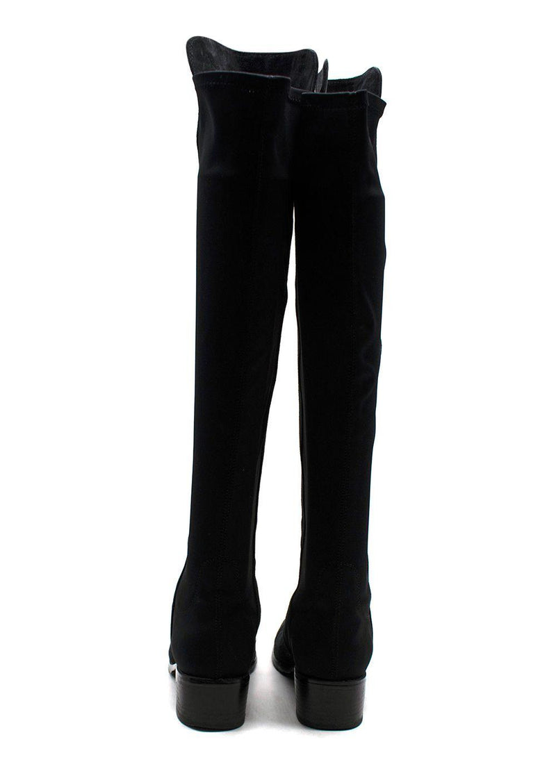 Stuart Weitzman Black 5050 Suede Knee High Boots