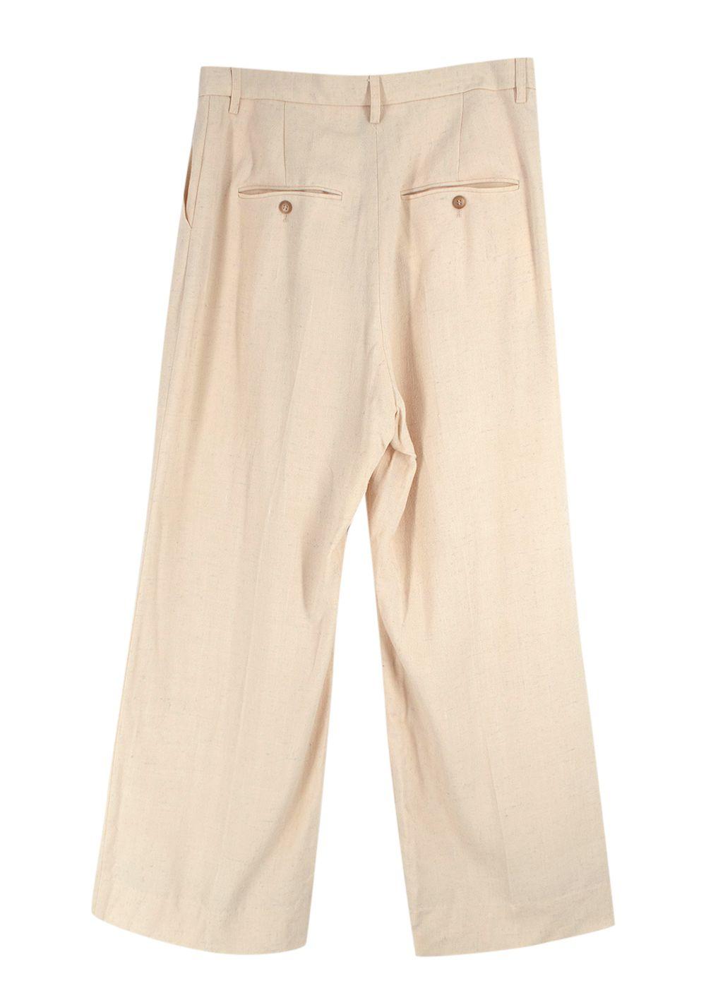 Nanushka Elaina Cream Wide Leg Trousers