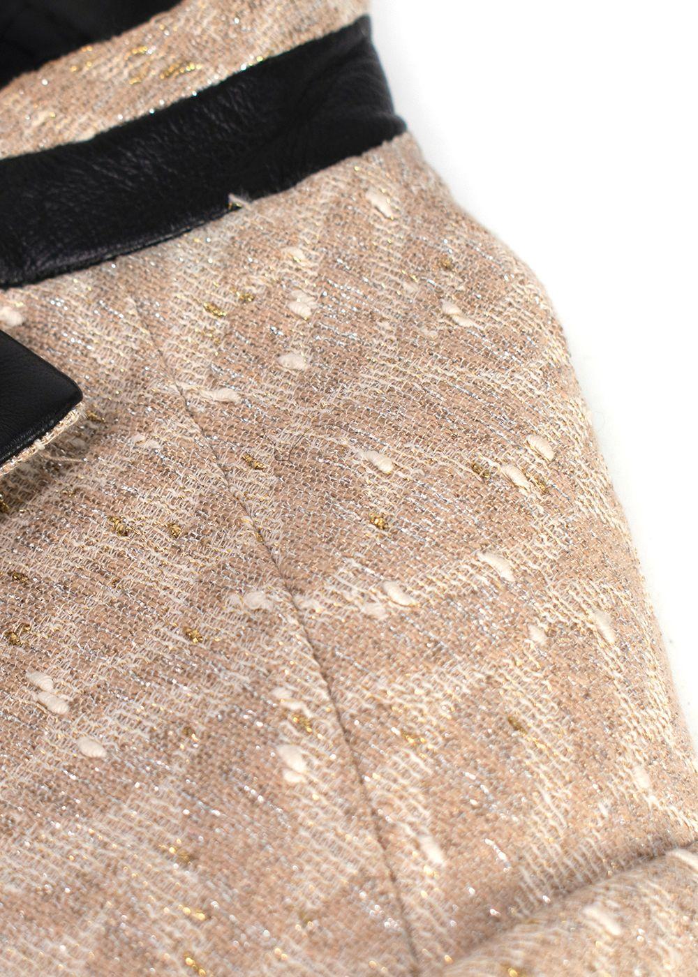 Zadig & Voltaire Deluxe Leather Trim Gold Blazer
