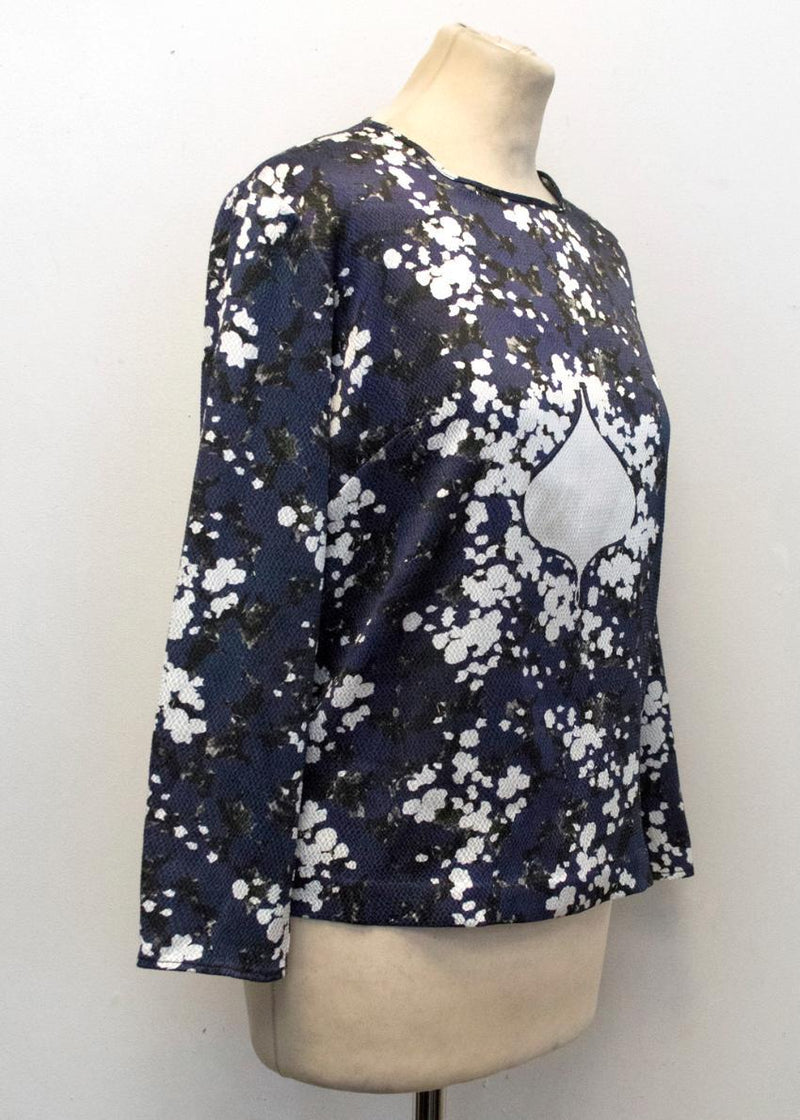 Michael Van Der Ham Printed Crepe Top