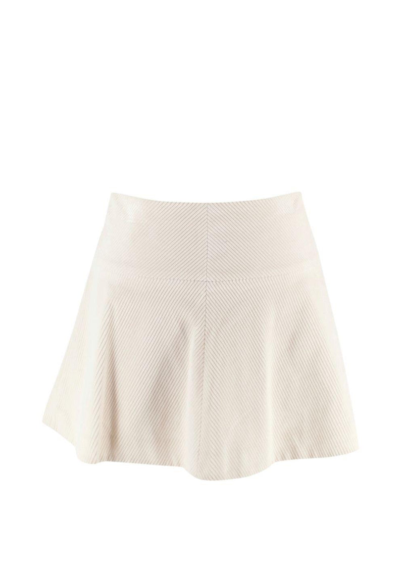 Brunello Cucinelli Cream Corduroy Skater Skirt