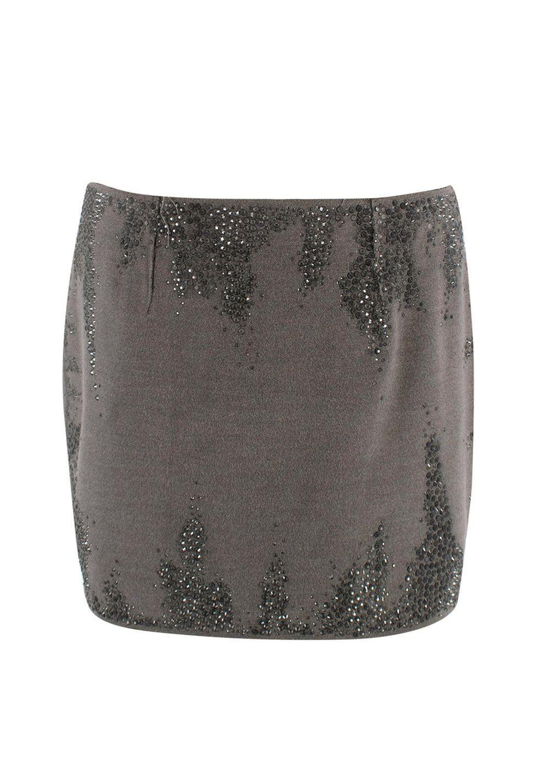 16Arlington grey Haile rhinestone-embellished mini skirt