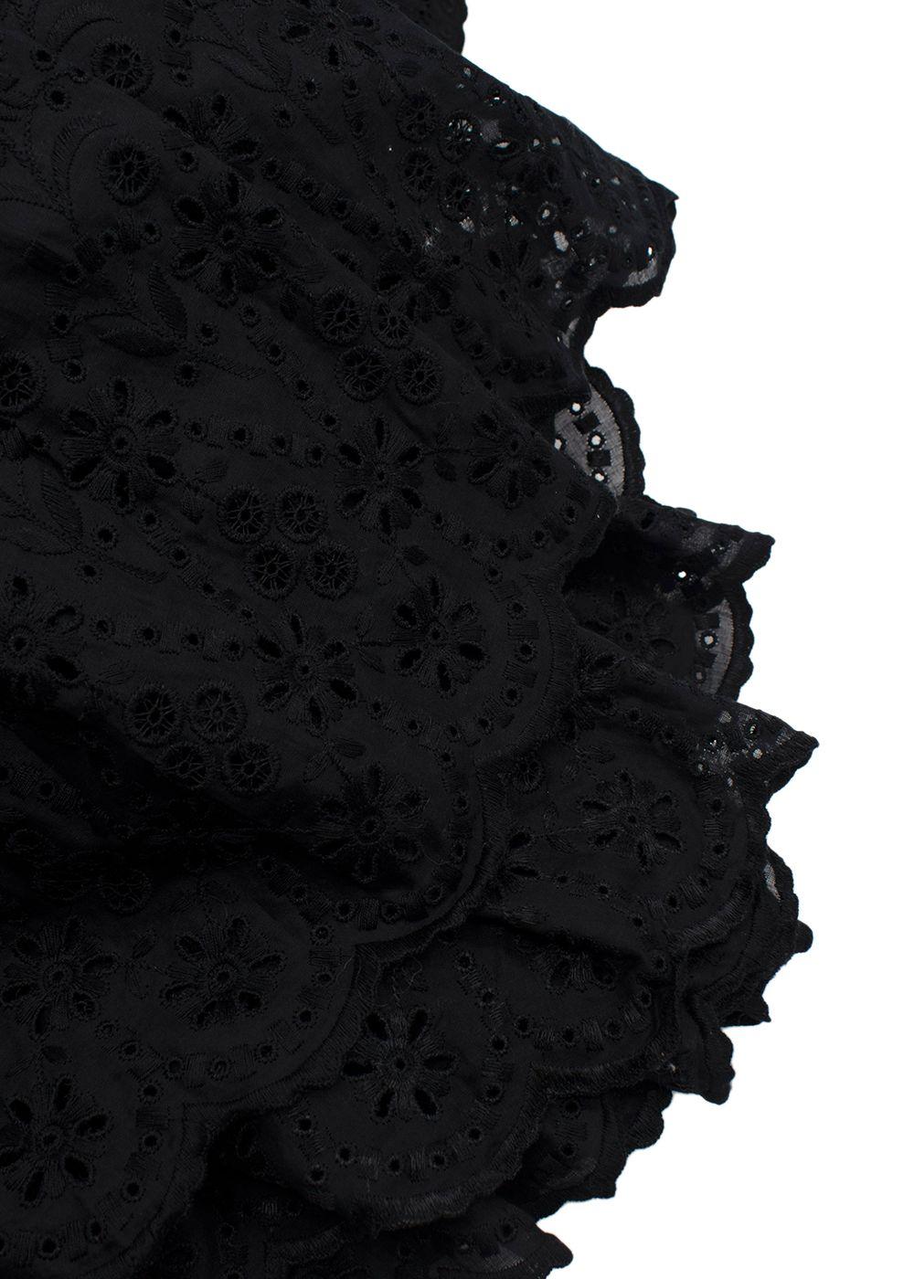 Valentino Black Broderie Anglaise Maxi Dress