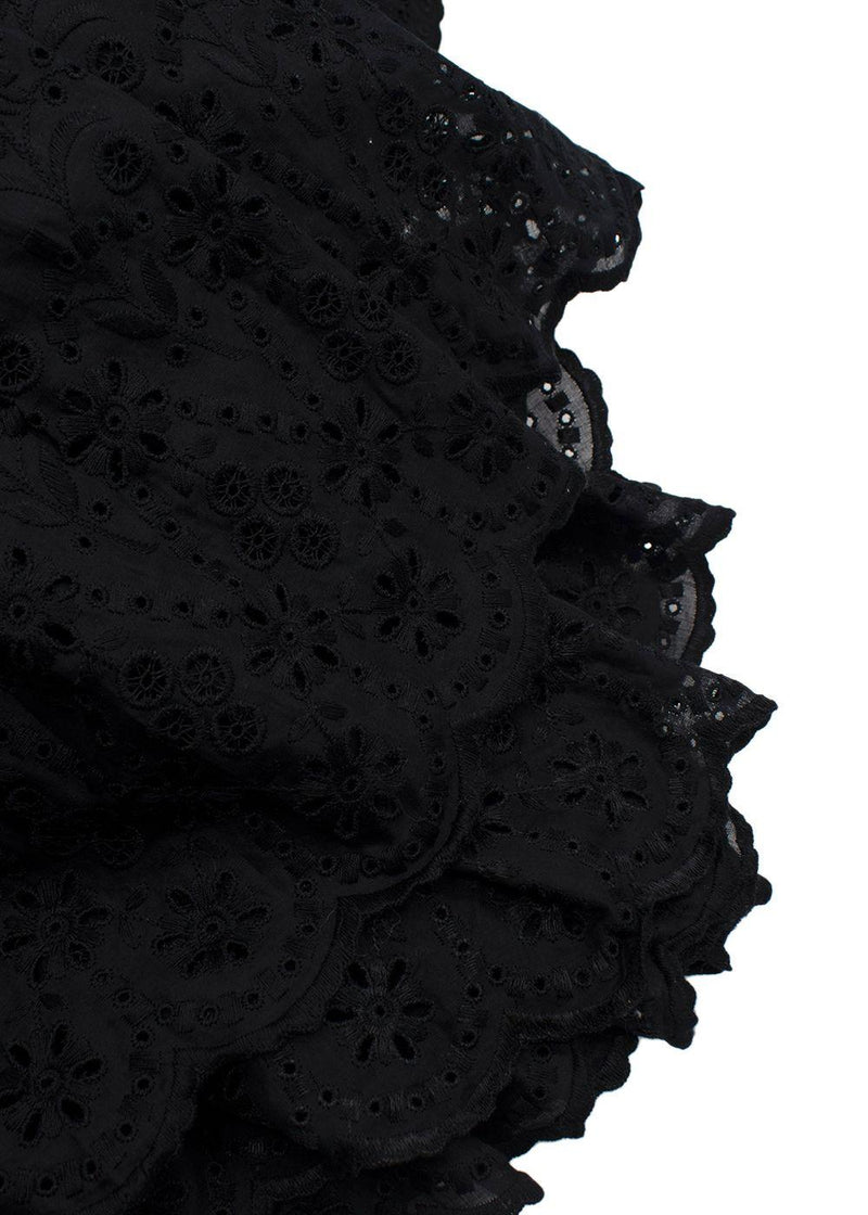 Valentino Black Broderie Anglaise Maxi Dress