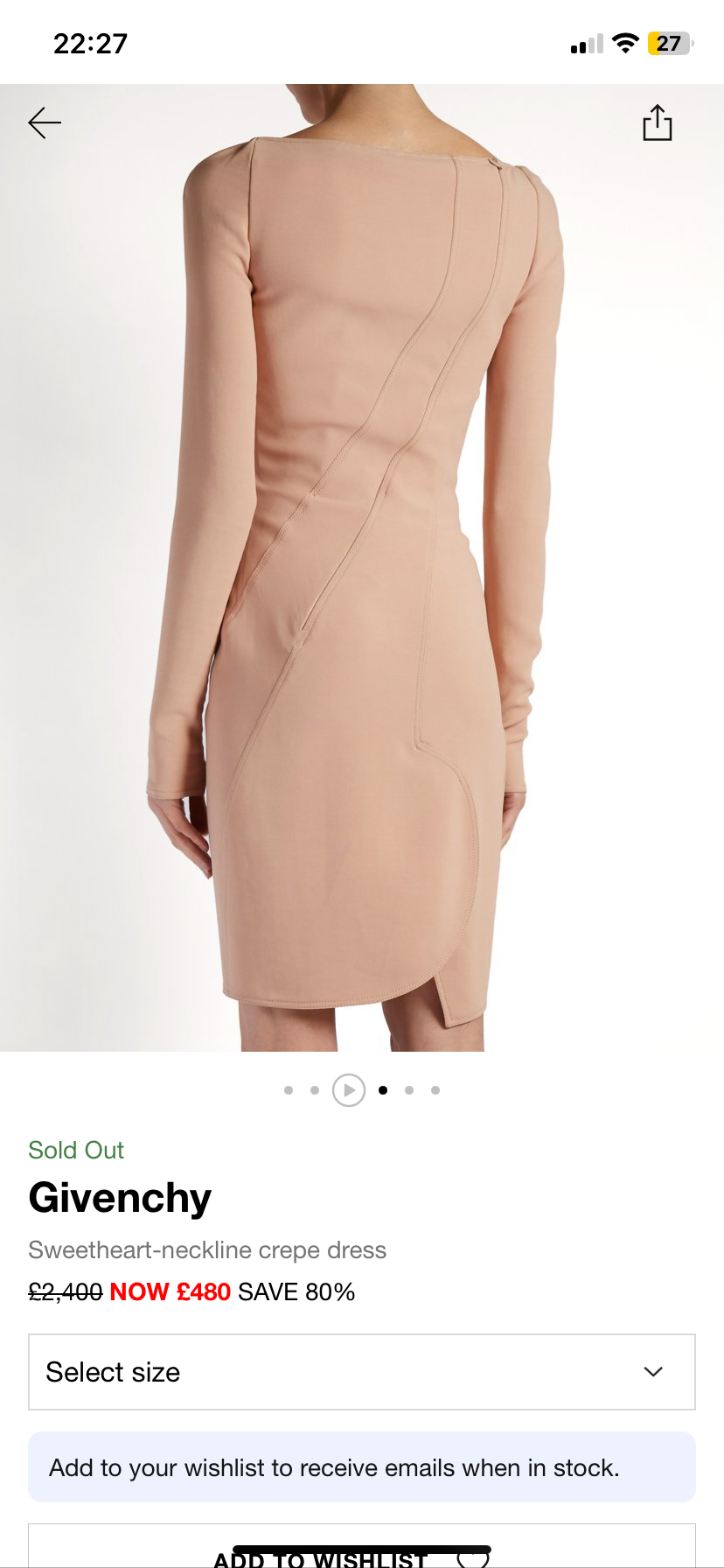 Givenchy Nude Asymmetric Mini Dress