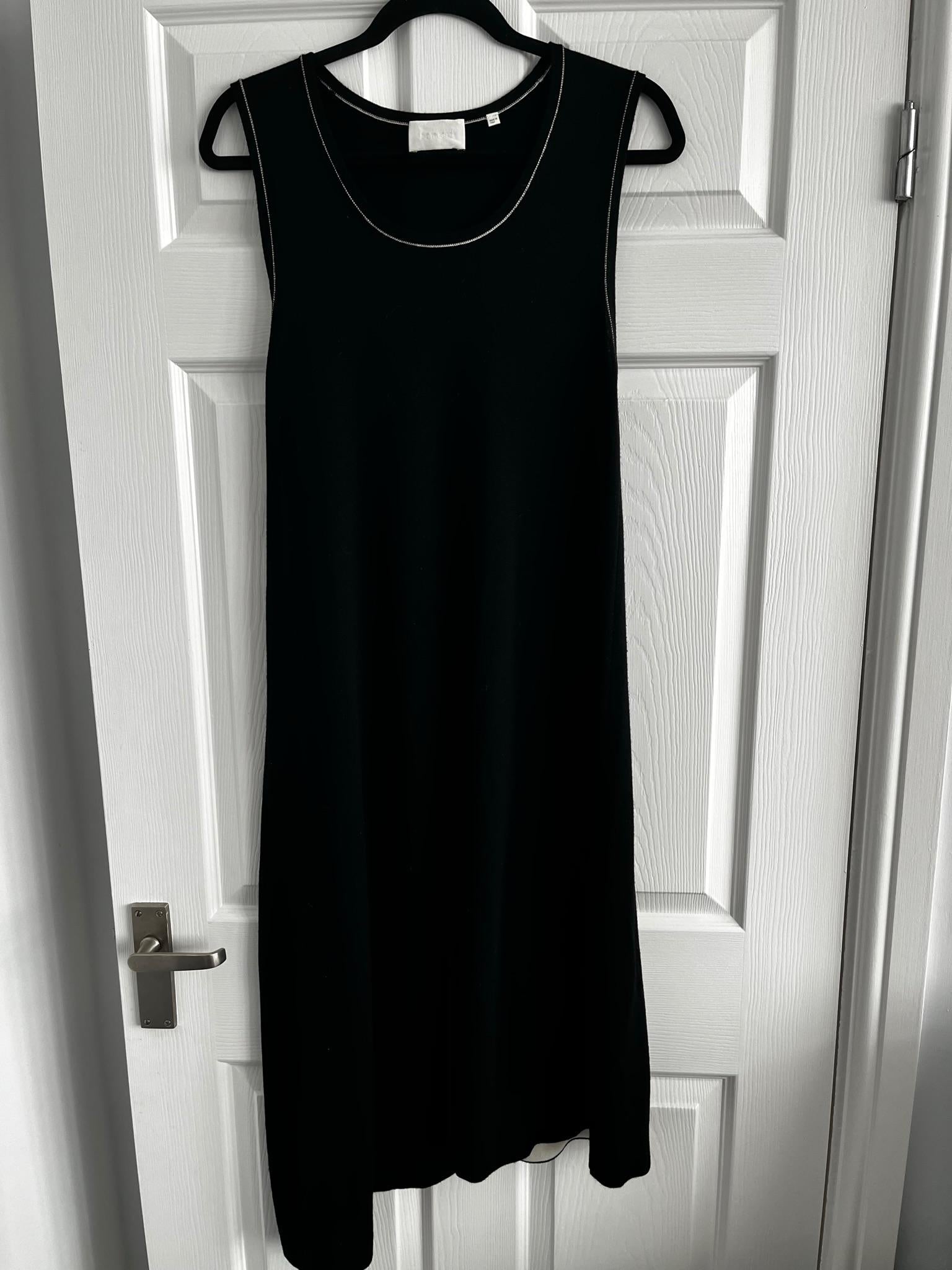 Black Merino Wool Asymmetric Dress