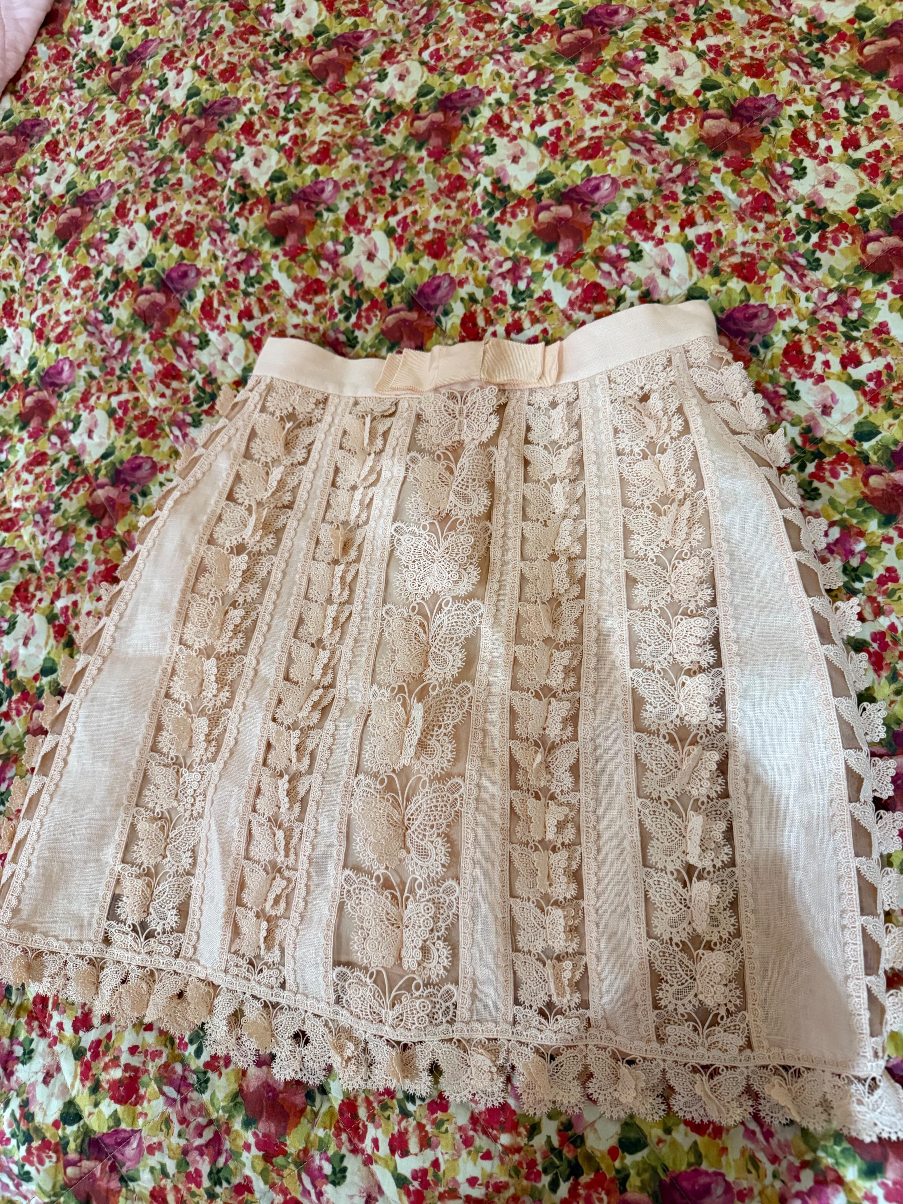 Butterfly Linen Mini Skirt