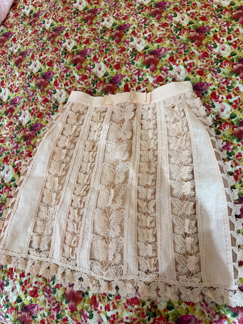 Butterfly Linen Mini Skirt