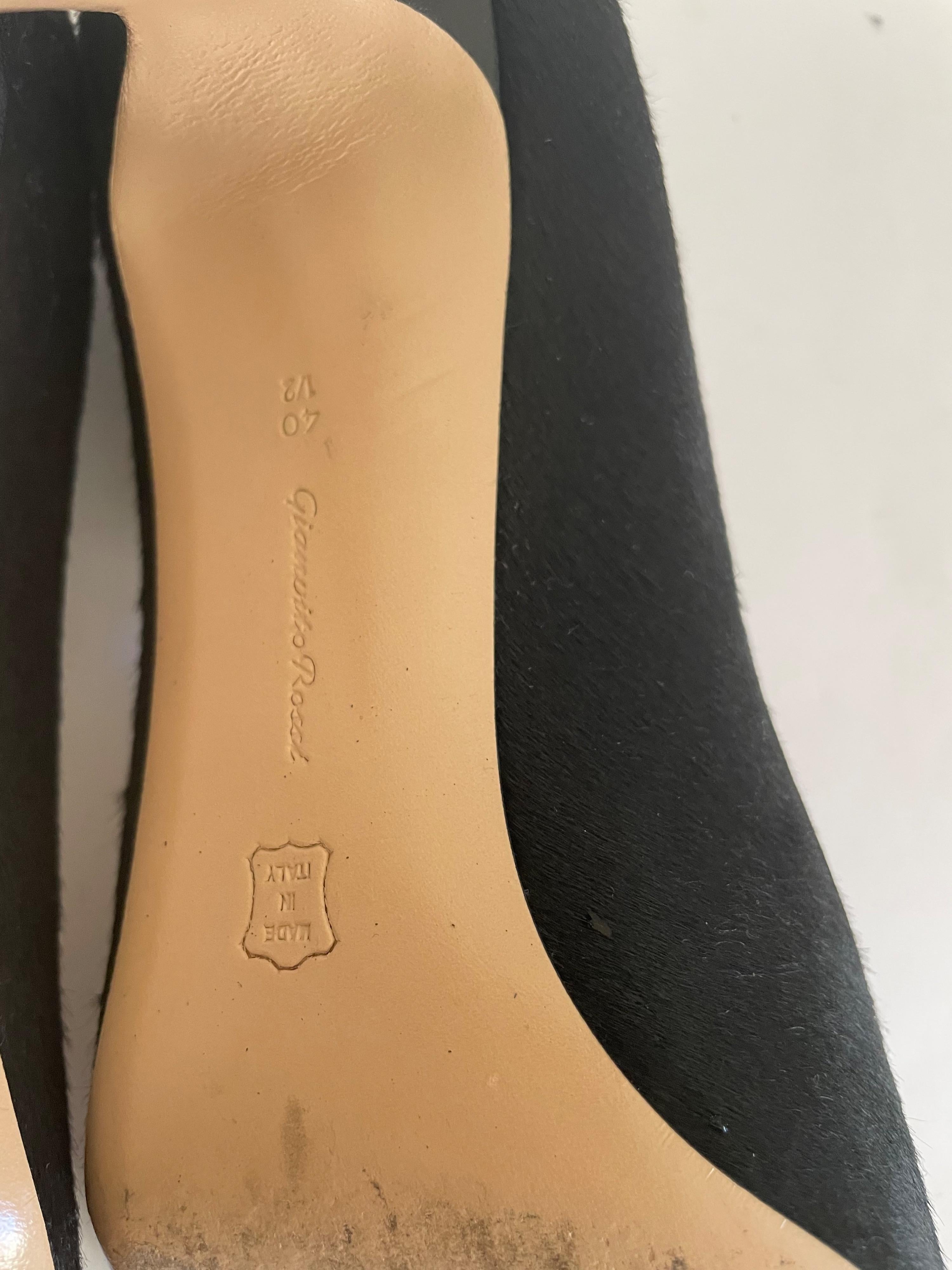 Black Pony Hair Pointed Toe Pumps