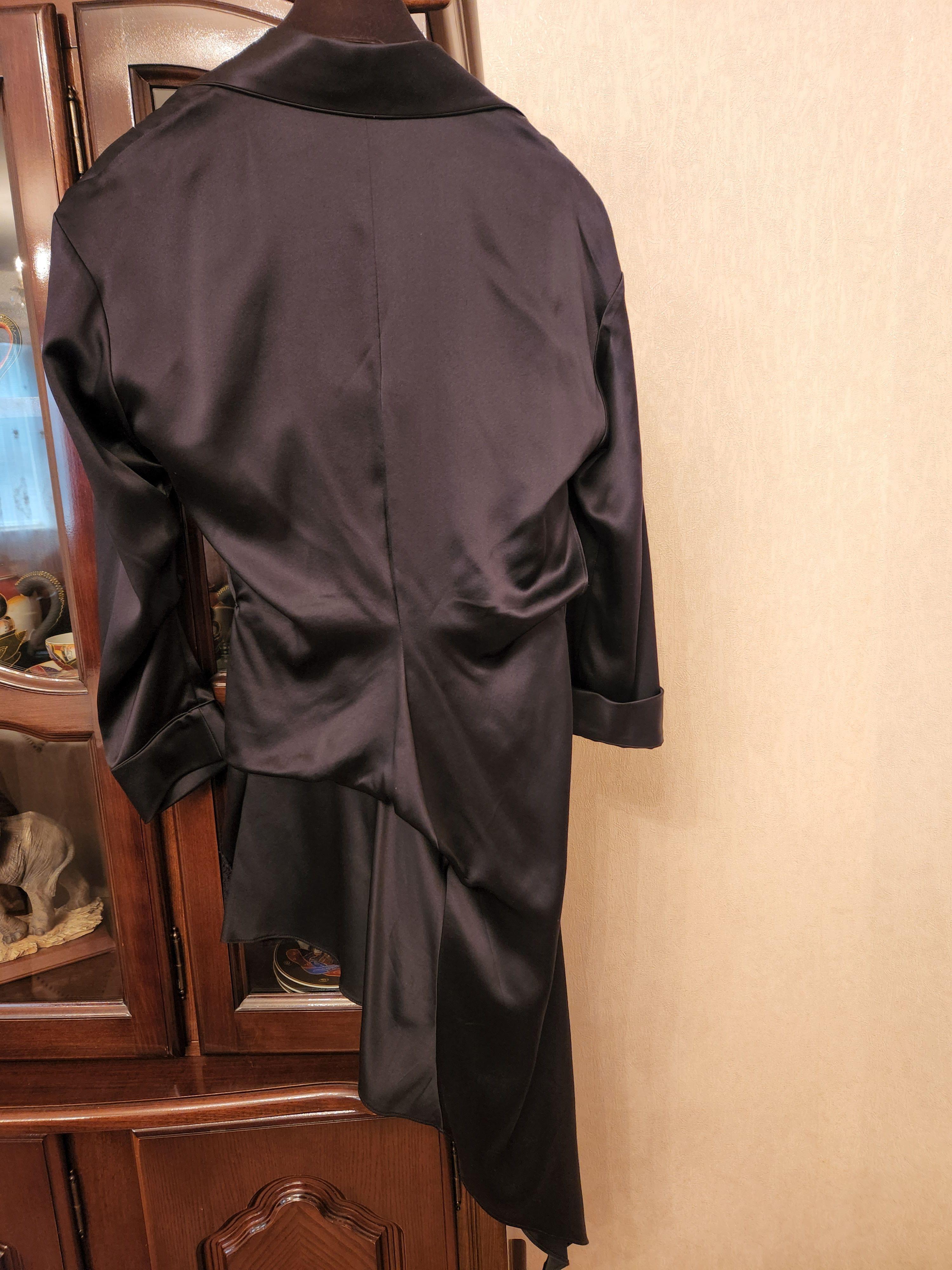 Black Silk And Lace Draped Pj Slip Dress