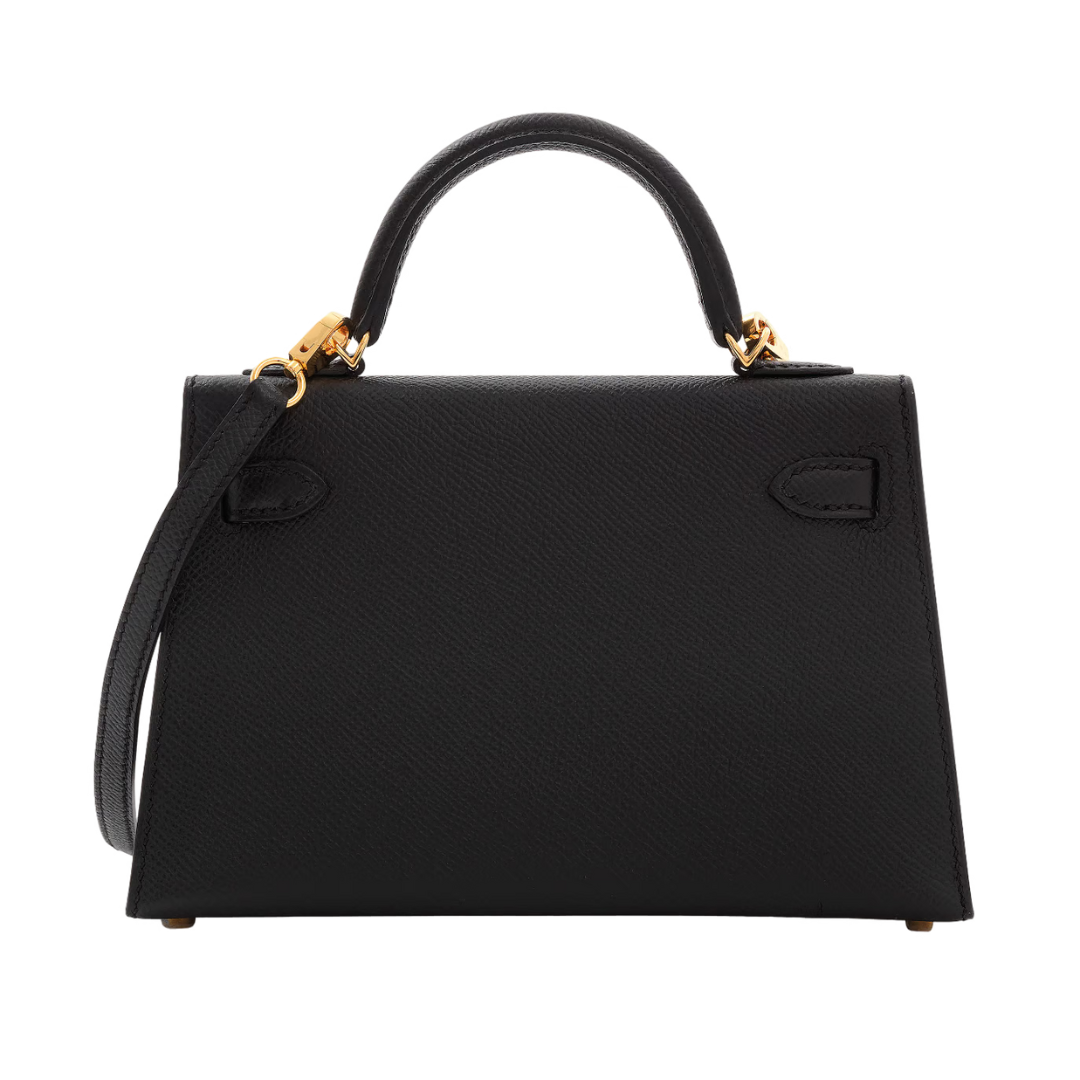 Hermès Kelly 20cm Epsom Sellier Noir Gold Hardware