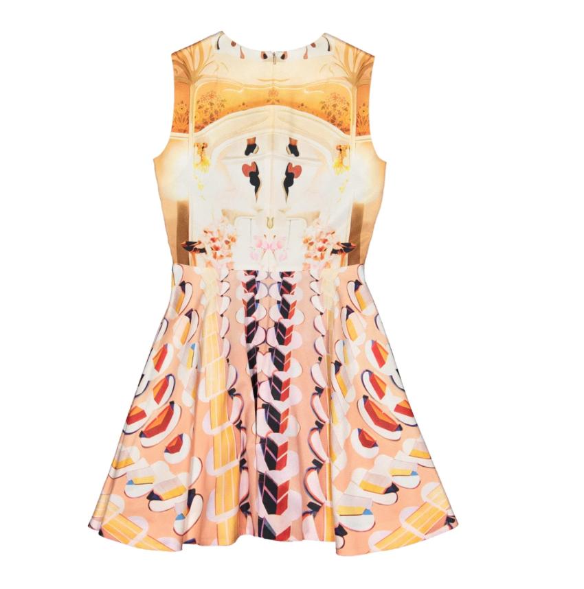 Mary Katrantzou Orange Printed A-Line Dress