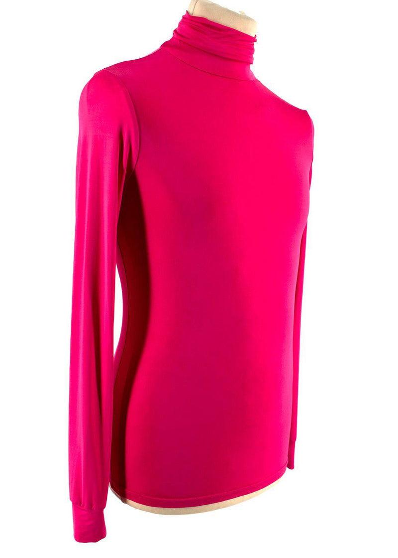 Pink Polo Neck Top