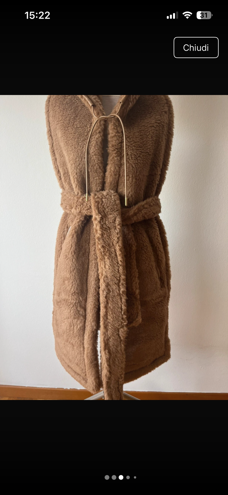 MaxMara Alpaca Blend Hooded Stole Gilet