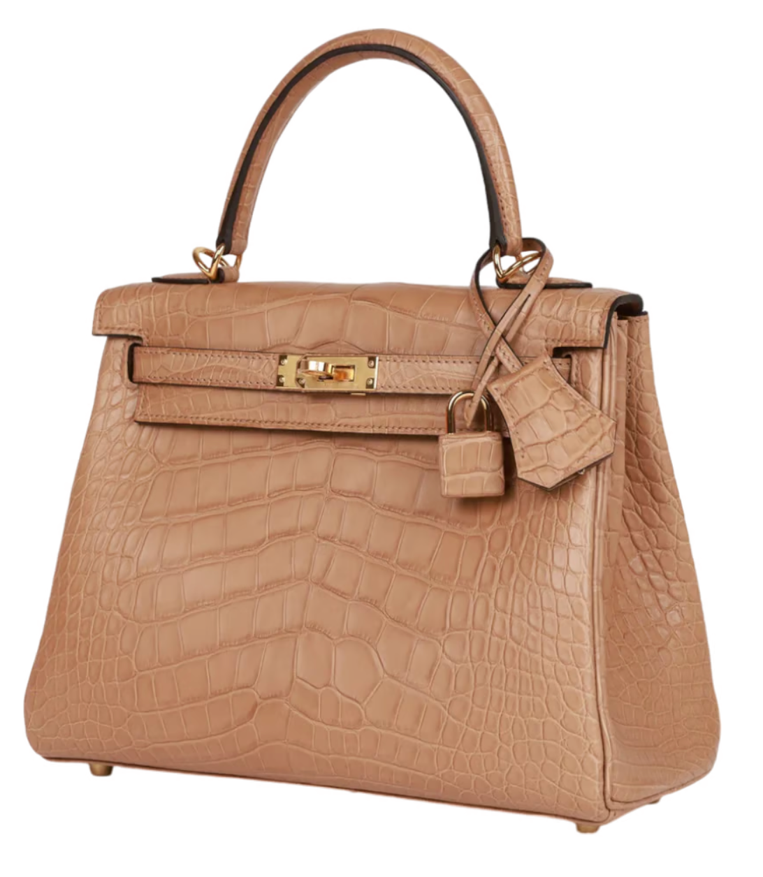 Hermés Kelly 25 Mississippiensis Alligator Matte Chai