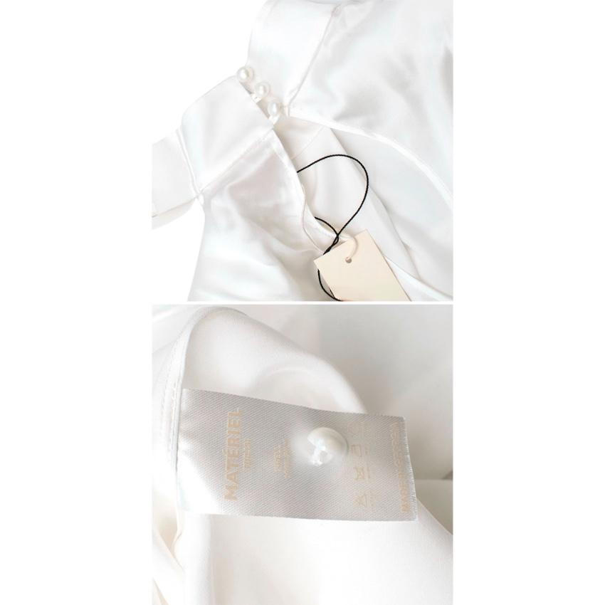 Materiel Tibilisi Buckle Neck Silk-satin blouse