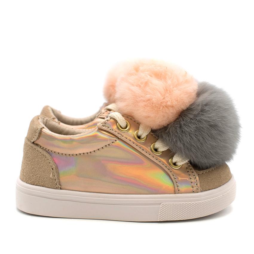 Bimbo Bimba Childrens Sneakers with Pom Poms