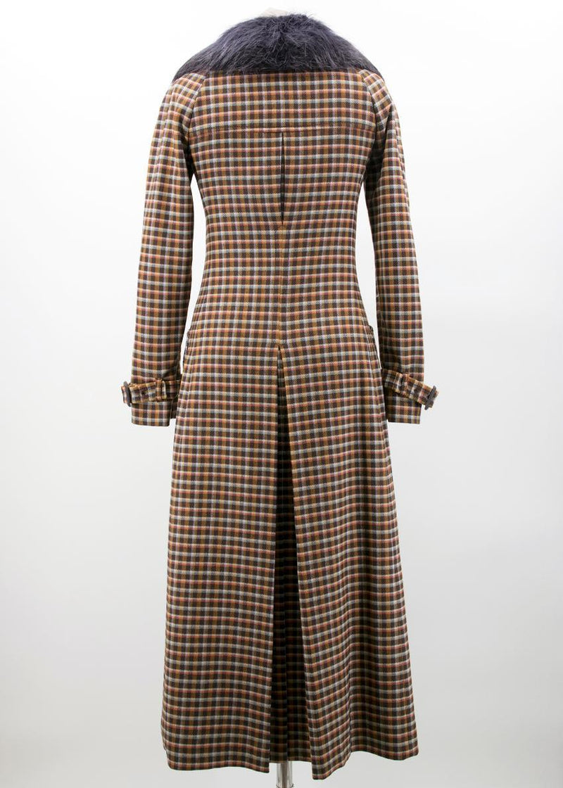 Prada Wool  Check Midi Coat