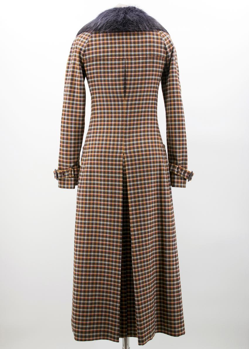 Prada Wool  Check Midi Coat