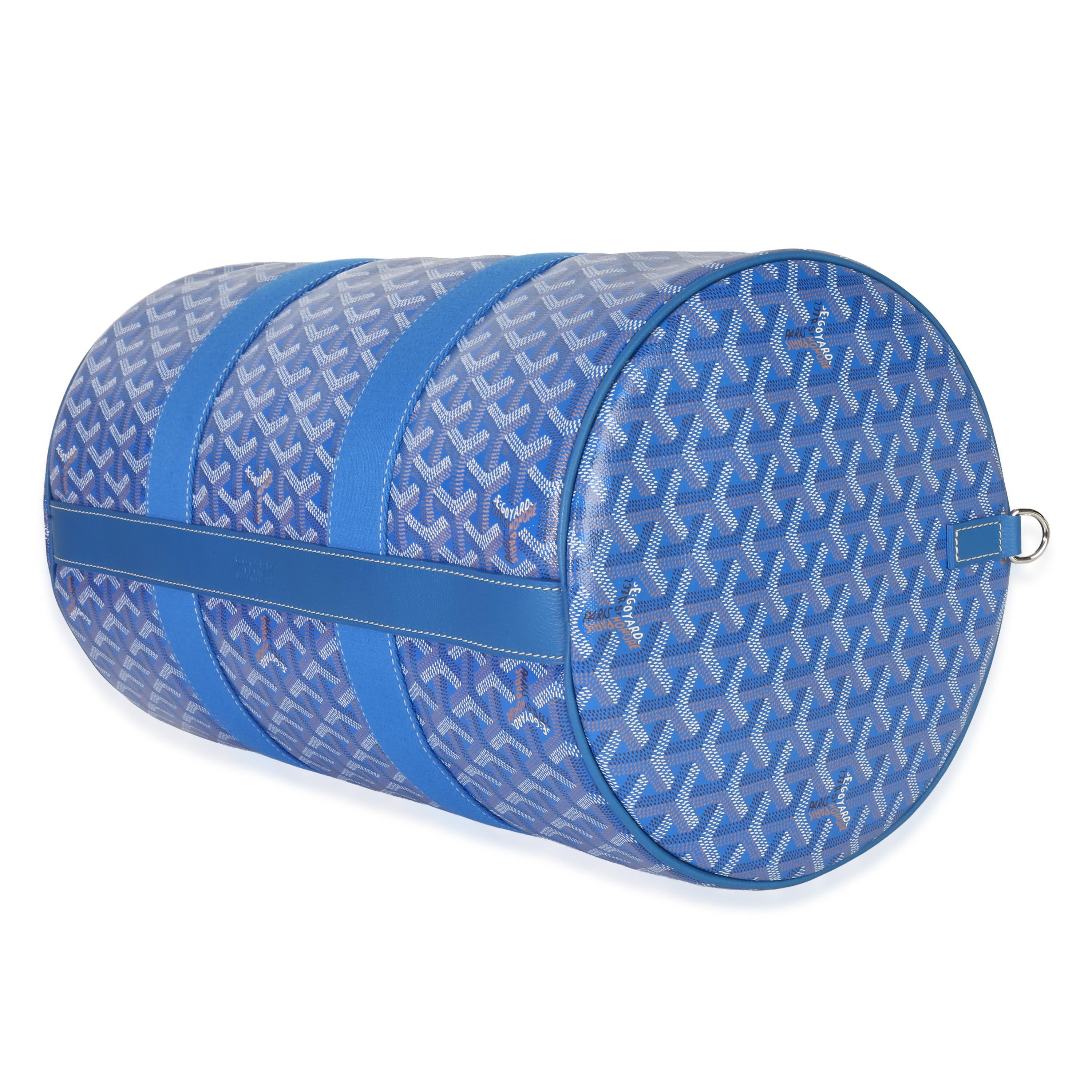 Goyard Sky Blue Goyardine Barrel 40 Sports Bag