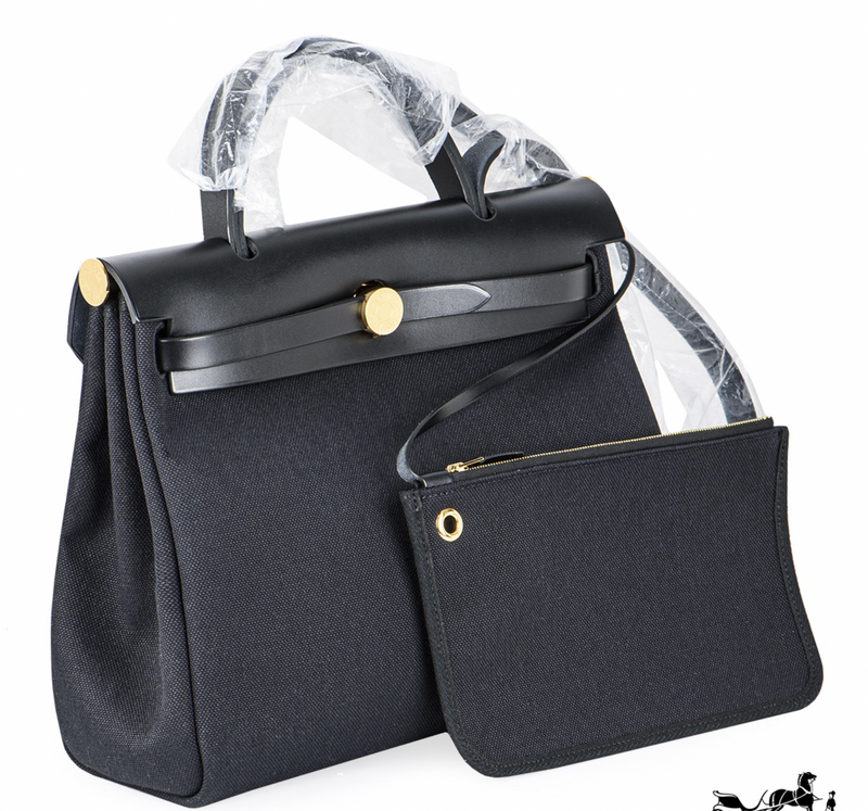 Hermès Noir/ Hunter Zip Retourne 31cm Herbag