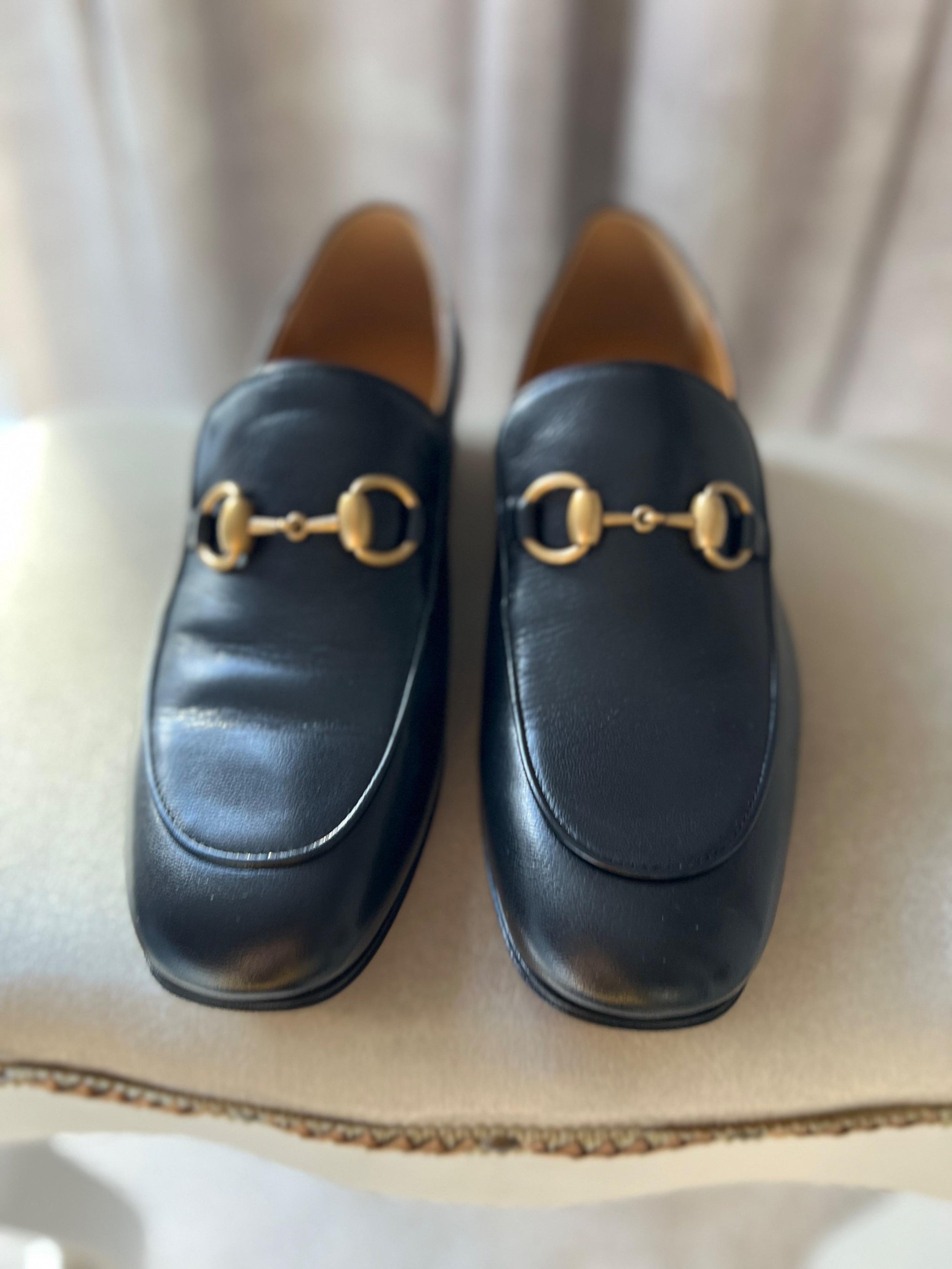 Black Leather Jordaan Horsebit Loafers