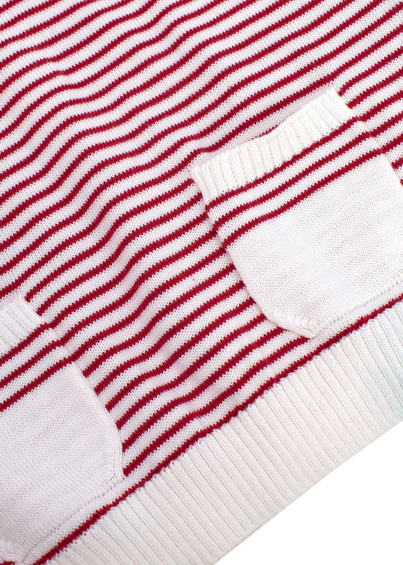 Loro Piana 3-6m Red and White Striped Knit Baby Top and Pants Set