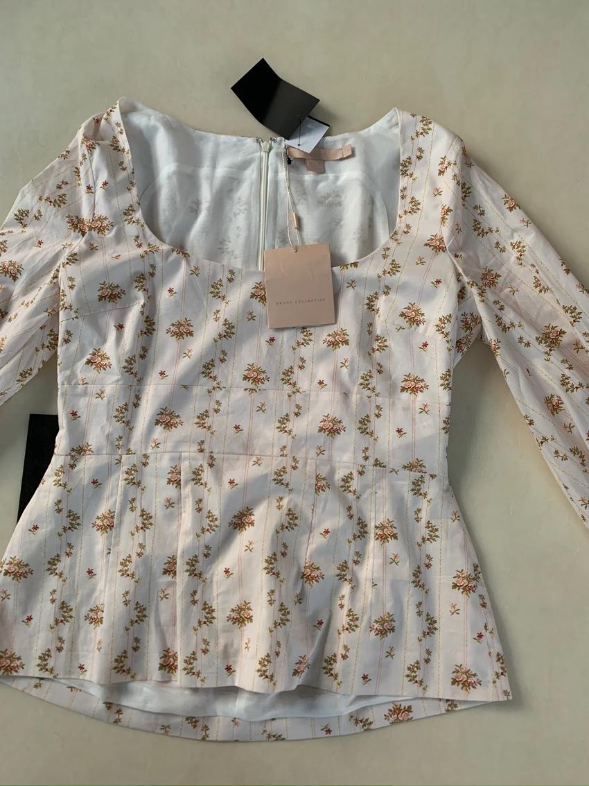 Brock Collection Ivory Floral Print Blouse