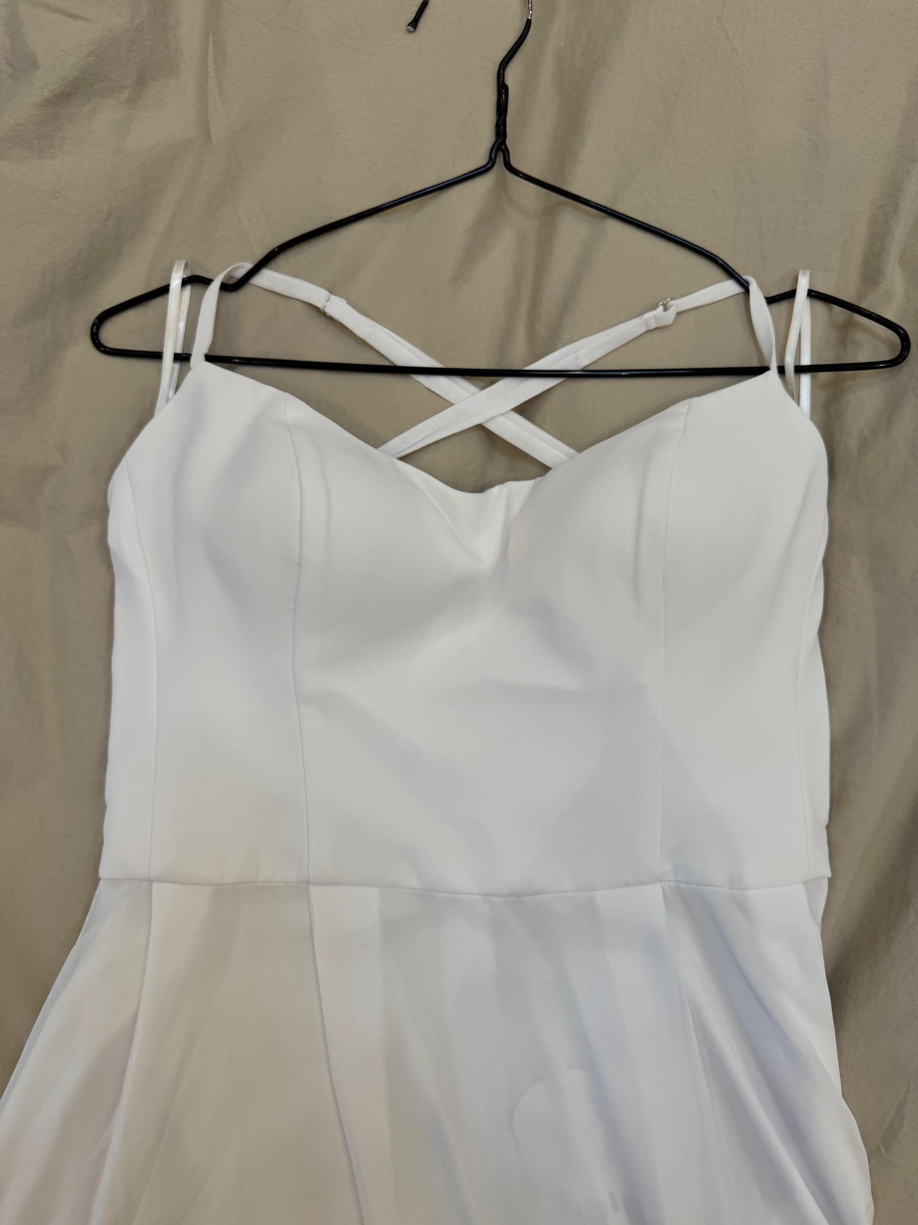 Post Meridiem White Strapless Mini Dress