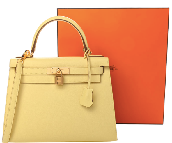 Hermès Kelly 28 Epsom Sellier Jaune Poussin