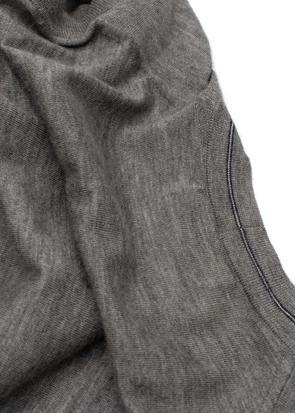 Brunello Cucinelli Grey Cashmere Blend Sweater Vest