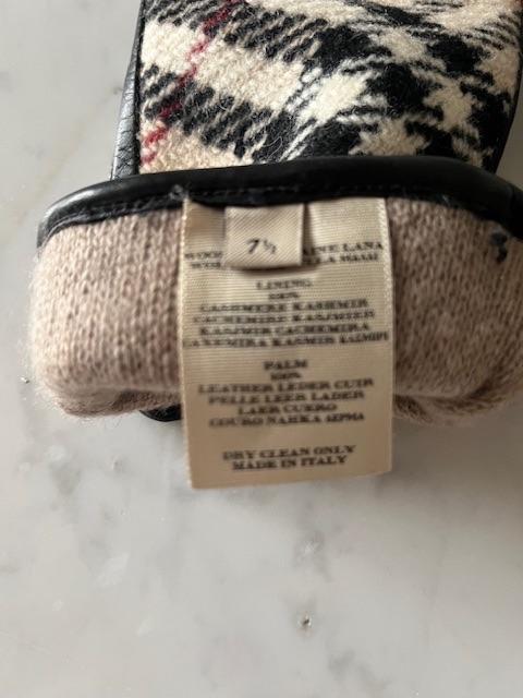 Burberry Check Wool and Leather Gloves